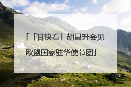 「甘快看」胡昌升会见欧盟国家驻华使节团