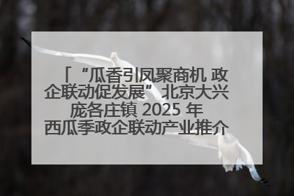 “瓜香引凤聚商机 政企联动促发展”北京大兴庞各庄镇 2025 年西瓜季政企联动产业推介活动圆满举行
