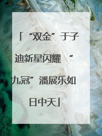 “双金”于子迪新星闪耀 “九冠”潘展乐如日中天