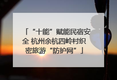 “十能”赋能民宿安全 杭州余杭四岭村织密旅游“防护网”