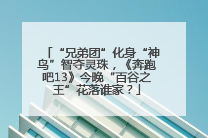 “兄弟团”化身“神鸟”智夺灵珠，《奔跑吧13》今晚“百谷之王”花落谁家？