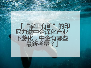 “家里有矿”的印尼力邀中企深化产业下游化，中企有哪些最新考量？