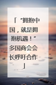 “拥抱中国，就是拥抱机遇！”多国商会会长呼吁合作