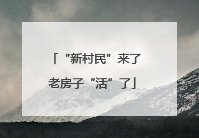 “新村民”来了 老房子“活”了