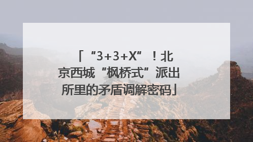“3+3+X”！北京西城“枫桥式”派出所里的矛盾调解密码