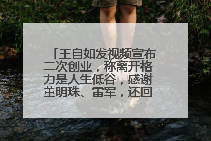 王自如发视频宣布二次创业，称离开格力是人生低谷，感谢董明珠、雷军，还回应了“工资条”：清楚自己要什么……