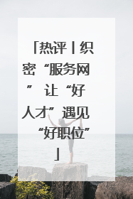 热评丨织密“服务网” 让“好人才”遇见“好职位”