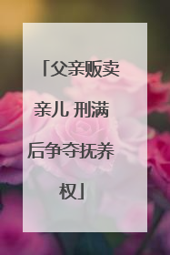 父亲贩卖亲儿 刑满后争夺抚养权