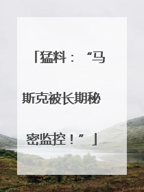 猛料：“马斯克被长期秘密监控！”