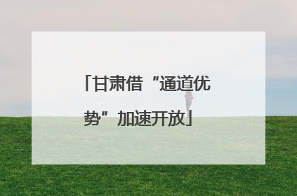 甘肃借“通道优势”加速开放