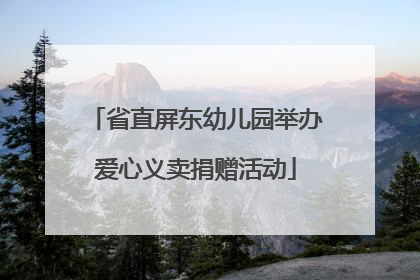 省直屏东幼儿园举办爱心义卖捐赠活动