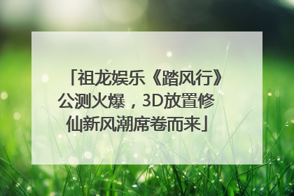 祖龙娱乐《踏风行》公测火爆，3D放置修仙新风潮席卷而来