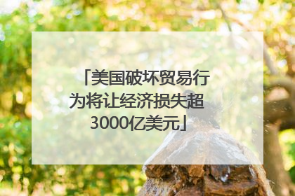 美国破坏贸易行为将让经济损失超3000亿美元