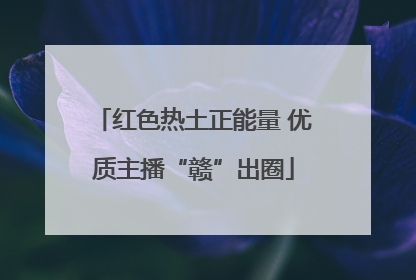 红色热土正能量 优质主播“赣”出圈