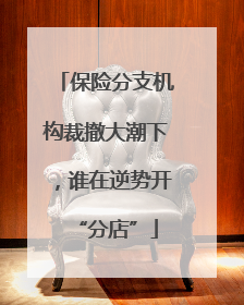 保险分支机构裁撤大潮下，谁在逆势开“分店”