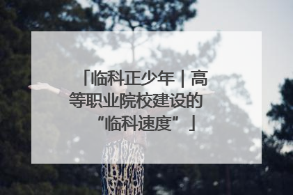 临科正少年｜高等职业院校建设的“临科速度”
