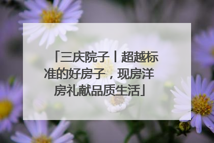三庆院子丨超越标准的好房子，现房洋房礼献品质生活