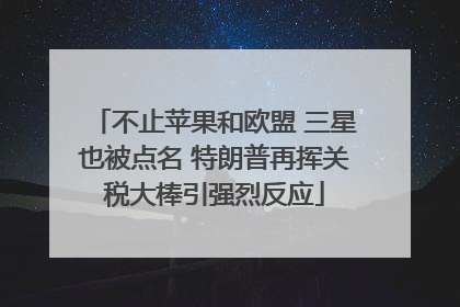 不止苹果和欧盟 三星也被点名 特朗普再挥关税大棒引强烈反应