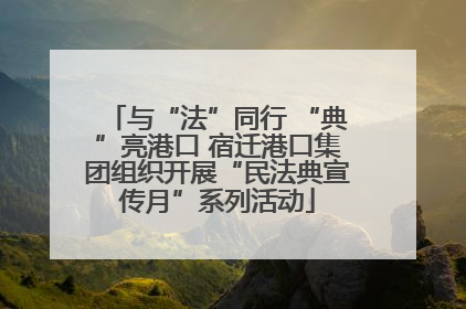 与“法”同行 “典”亮港口 宿迁港口集团组织开展“民法典宣传月”系列活动