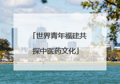 世界青年福建共探中医药文化