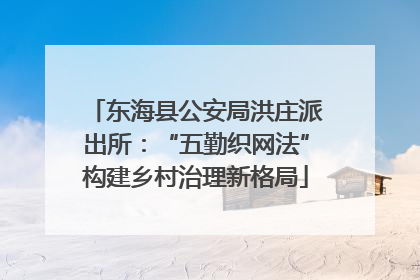 东海县公安局洪庄派出所：“五勤织网法”构建乡村治理新格局