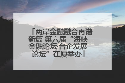 两岸金融融合再谱新篇 第六届“海峡金融论坛·台企发展论坛”在厦举办