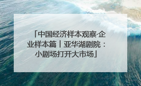 中国经济样本观察·企业样本篇︱亚华湖剧院：小剧场打开大市场