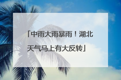 中雨大雨暴雨！湖北天气马上有大反转