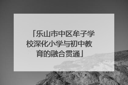 乐山市中区牟子学校深化小学与初中教育的融合贯通