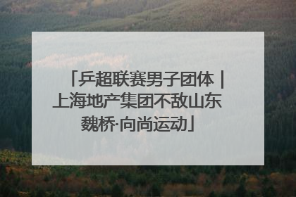 乒超联赛男子团体｜上海地产集团不敌山东魏桥·向尚运动