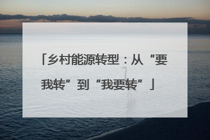 乡村能源转型：从“要我转”到“我要转”