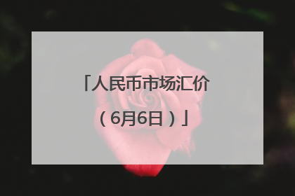 人民币市场汇价（6月6日）
