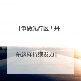 争做先行区！丹东这样持续发力