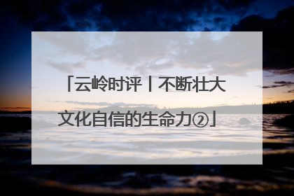 云岭时评丨不断壮大文化自信的生命力②