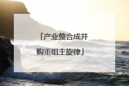 产业整合成并购重组主旋律