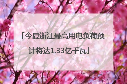 今夏浙江最高用电负荷预计将达1.33亿千瓦