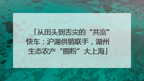 从田头到舌尖的“共富”快车：沪湖供销联手，湖州生态农产“圈粉”大上海