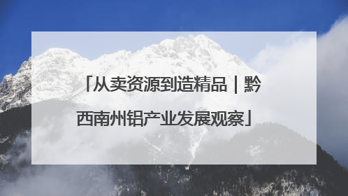 从卖资源到造精品｜黔西南州铝产业发展观察