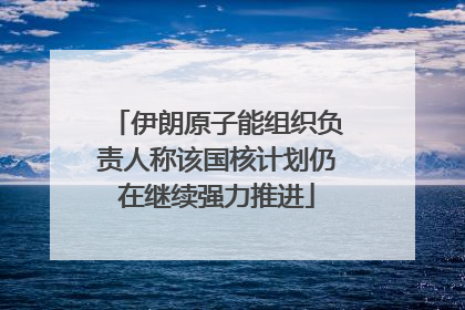 伊朗原子能组织负责人称该国核计划仍在继续强力推进