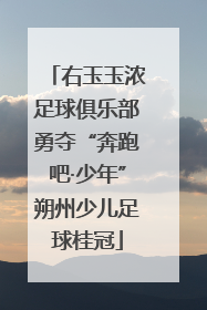 右玉玉浓足球俱乐部勇夺“奔跑吧·少年”朔州少儿足球桂冠