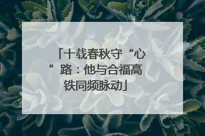十载春秋守“心”路：他与合福高铁同频脉动