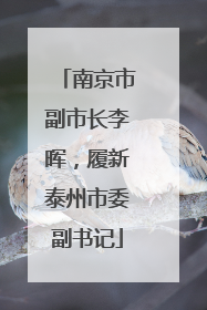 南京市副市长李晖，履新泰州市委副书记