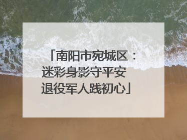 南阳市宛城区：迷彩身影守平安 退役军人践初心