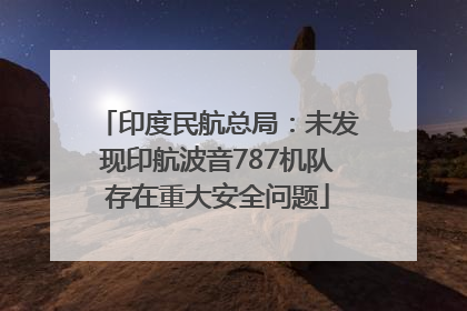 印度民航总局：未发现印航波音787机队存在重大安全问题
