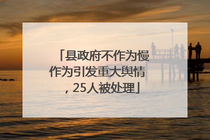 县政府不作为慢作为引发重大舆情，25人被处理
