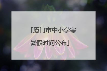 厦门市中小学寒暑假时间公布