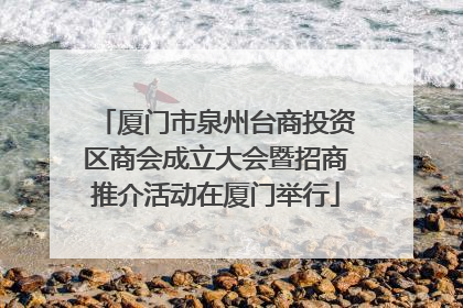 厦门市泉州台商投资区商会成立大会暨招商推介活动在厦门举行