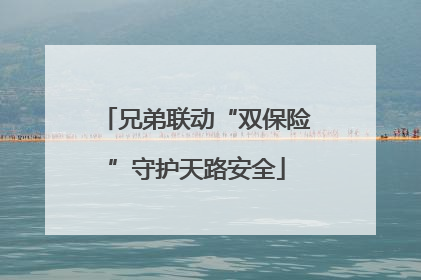 兄弟联动“双保险”守护天路安全