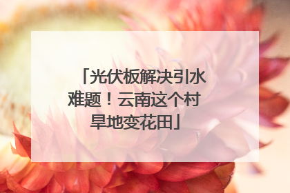 光伏板解决引水难题！云南这个村旱地变花田