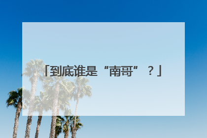 到底谁是“南哥”？